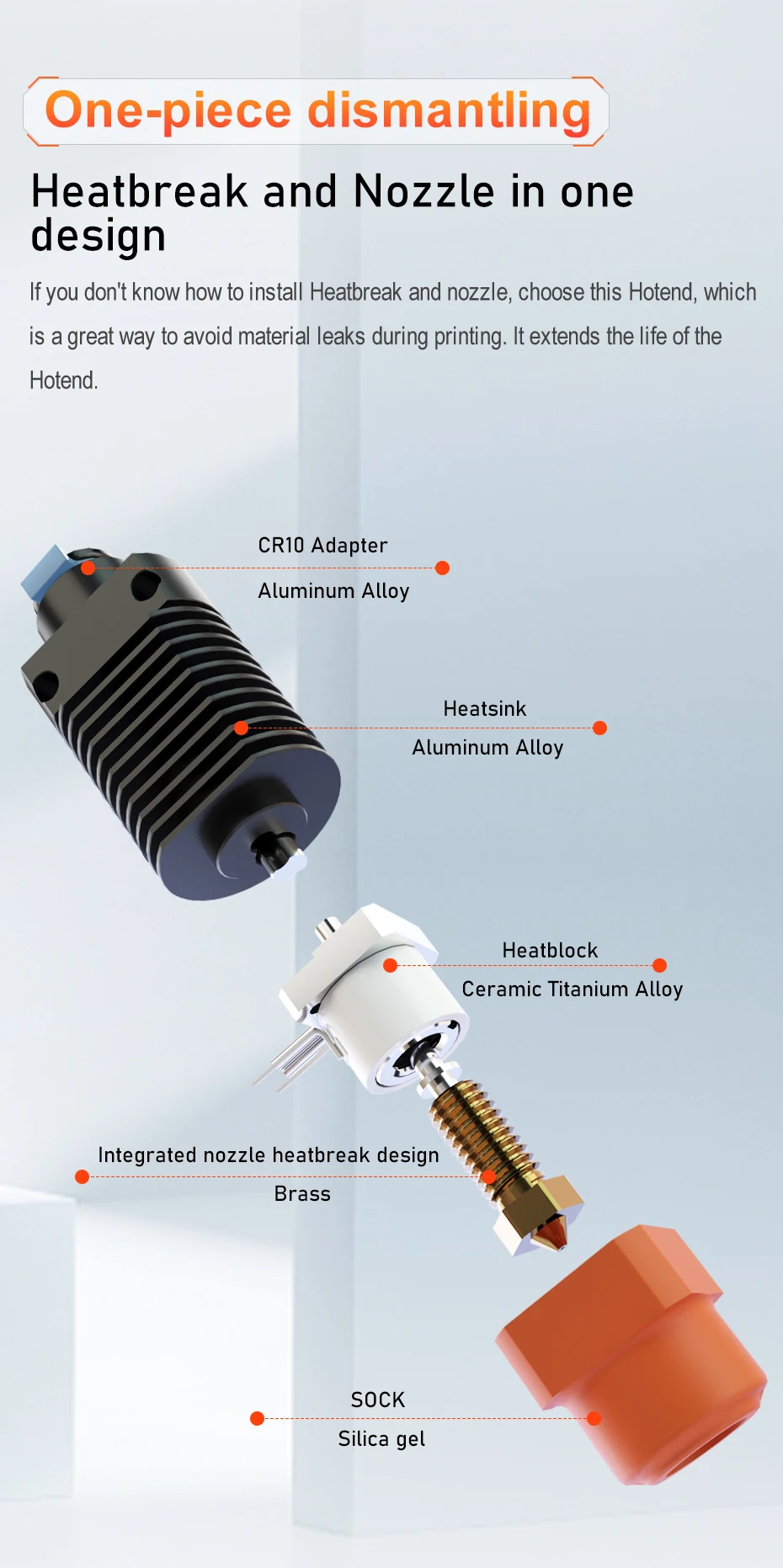 Trianglelab TCHC TR6 Hotend Keramik-Heizkern TUN Düse Schnelle Erwärmung Hoher Durchfluss für Ender3 Pro CR-10 CR-10S 3D-Drucker – Detail 7