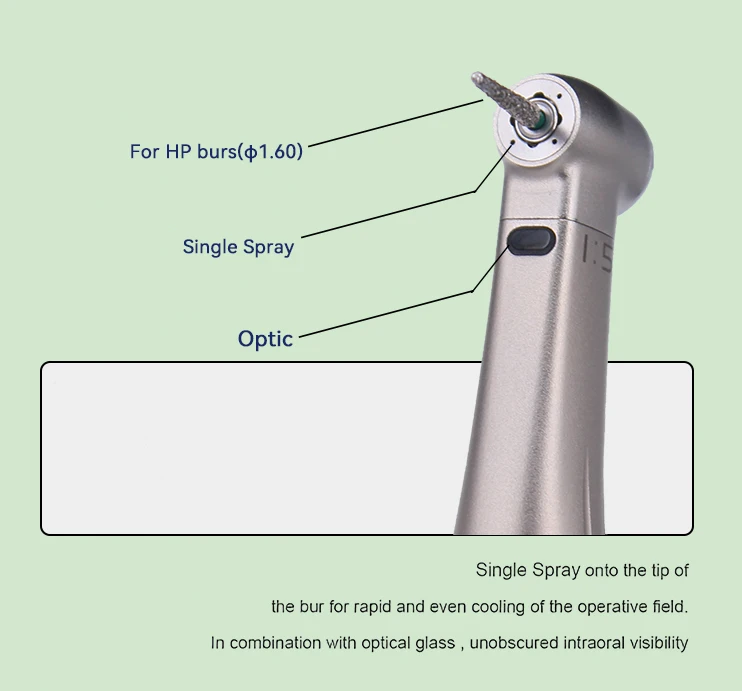 Przycisk 1:5 zwiększający szybkę kątnica dentystyczna rękojeść X95L wewnętrzny strumień wody czerwony pierścień turbina powietrzna
