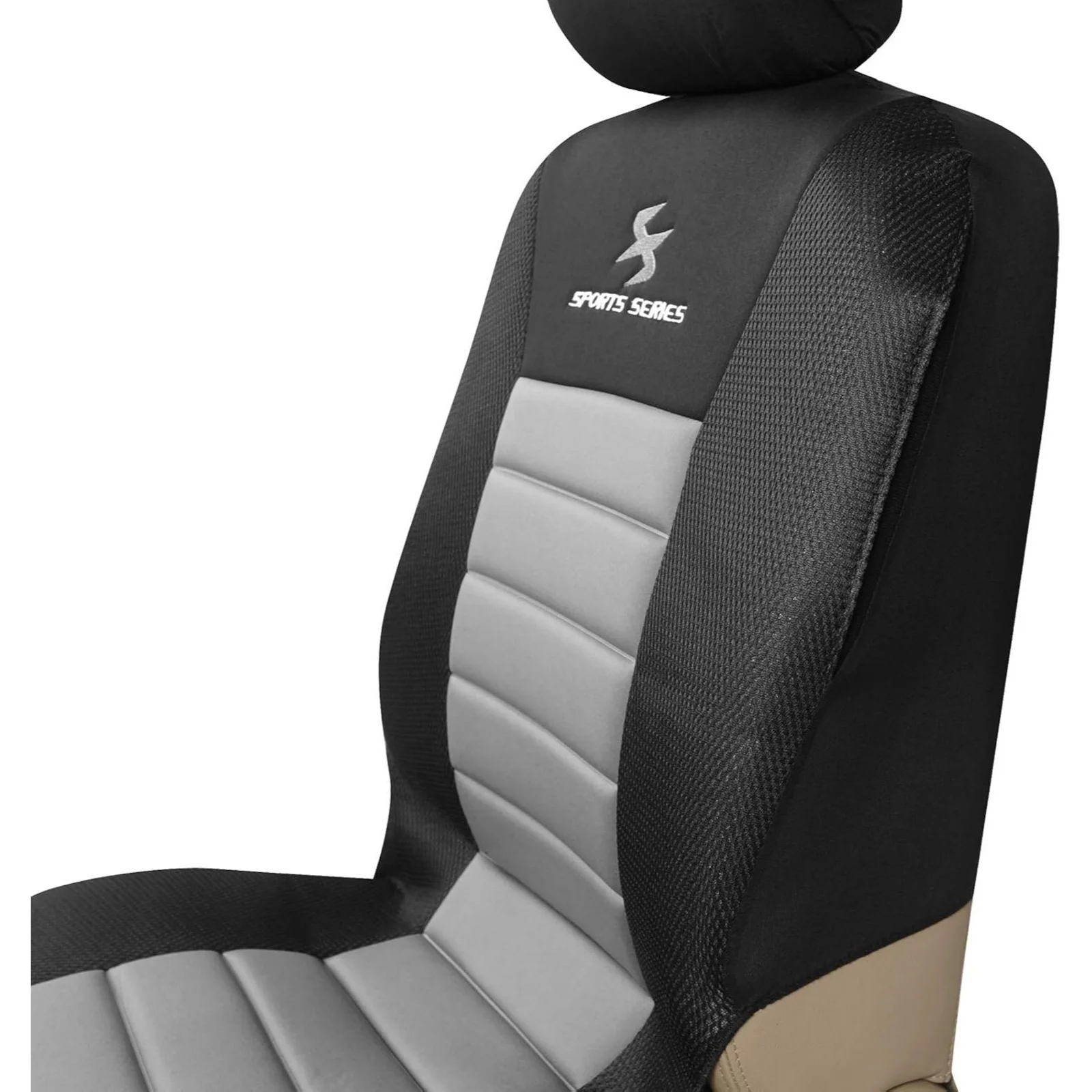 1 Stück Universeller Vordersitzbezug für Autos, Schutzbezug aus Polyester, gepolsterter Sitzbezug mit Kopfstützen – Detail 5