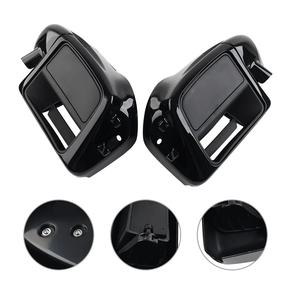 2Pcs Glossy Black Motorcycle Lower Vented Leg Fairing Cover For Harley Davidson Touring Model 2014-2023