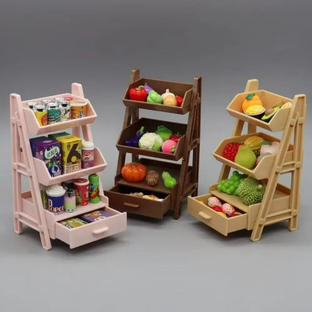 جديد صغير 1:12 دمية الأثاث متعدد الأنماط البلاستيك DIY مصغرة حامل أرفف تخزين الرف