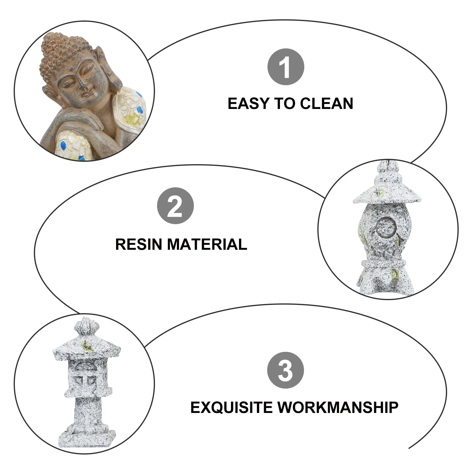 

Buddha Statue Resin Zen Meditation Outdoor Garden Terrace Porch Decoration Craft Buddha Statue Temple Ornament