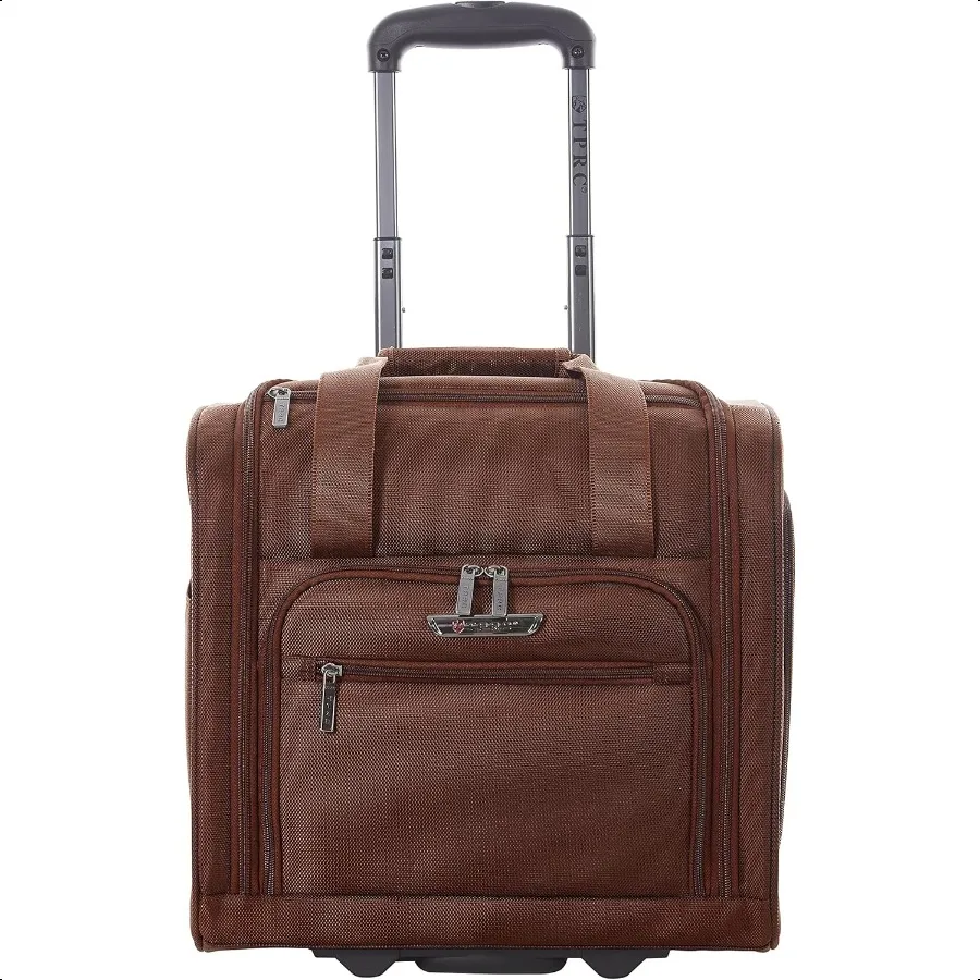 

Smart Under Seat CarryOn Lage with USB Charging Port Brown Underseater 15Inch
