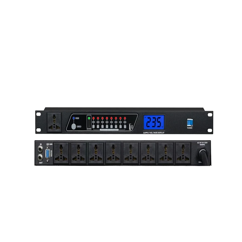 Professional Intelligent 8 Channel Power Sequencer With RS232 COM Interface Adjustable Voice