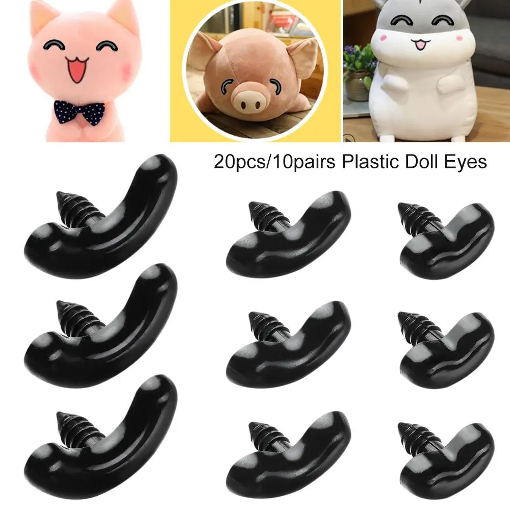 20pcs/10pairs Safety Plastic Bear Animal Accessories Puppet Crystal Eye Dolls DIY Tools Thread Eyes Nose Eyes Crafts