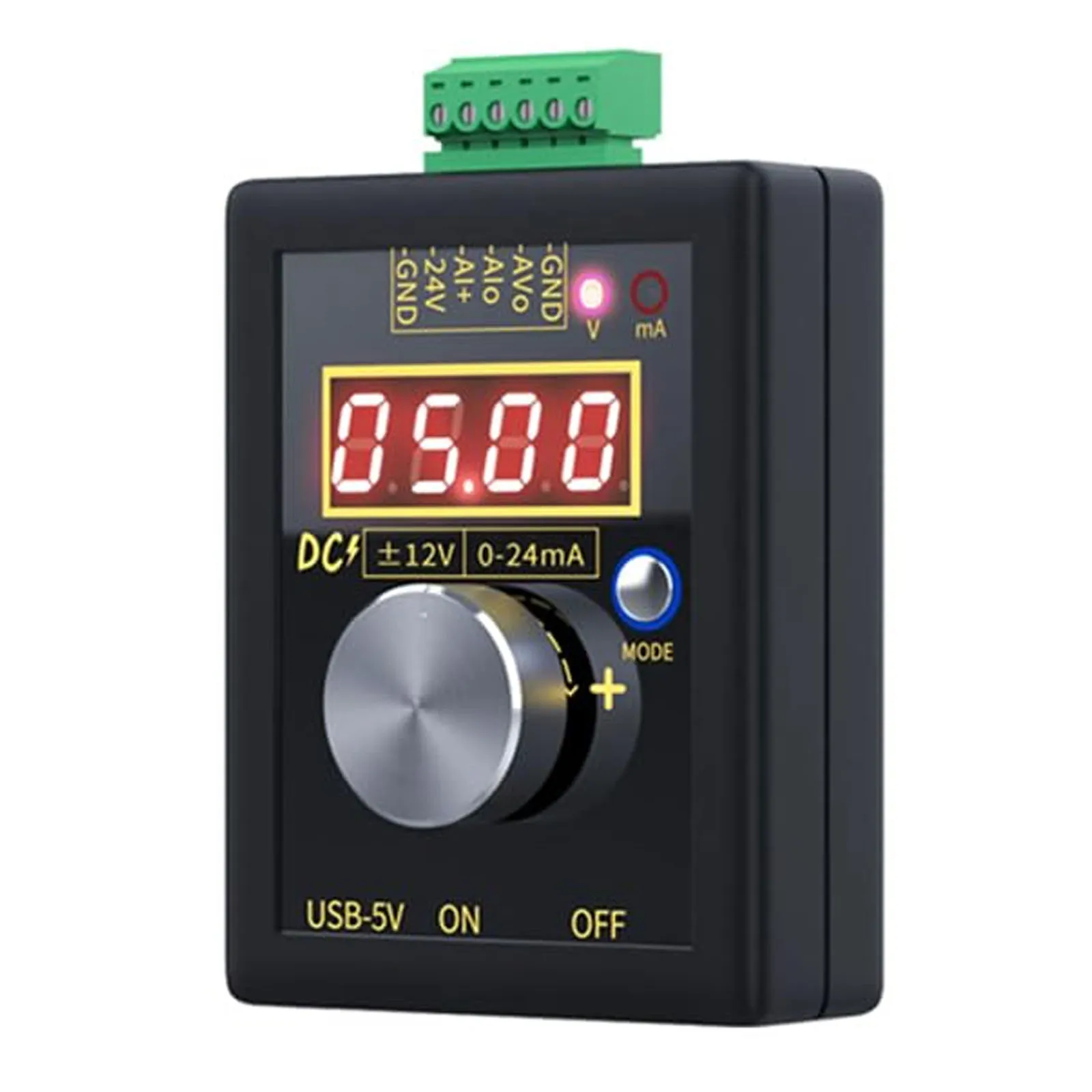

Analog 0-5V 0-10V 4-20mA Signal Generator,Adjustable Multi-functional Voltage Current Transmitter Simulator Calibrator