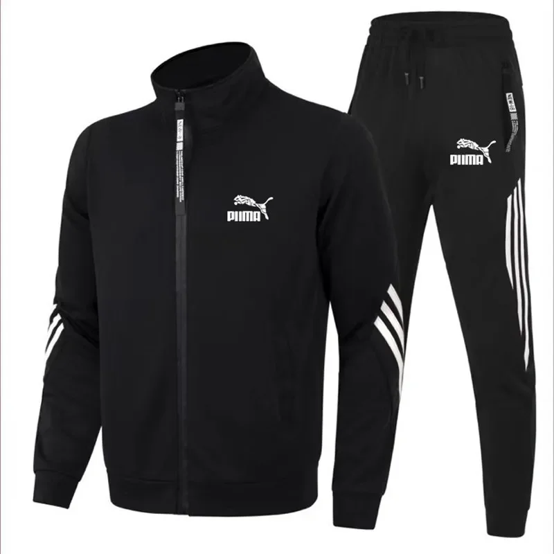 2024 Vest Opstaande Kraag Heren Trainingspak, Jeugdtrainingspak, Casual Slim-Fit Motorsport, Buitenlandse Handel, 2 Sets, Nieuw