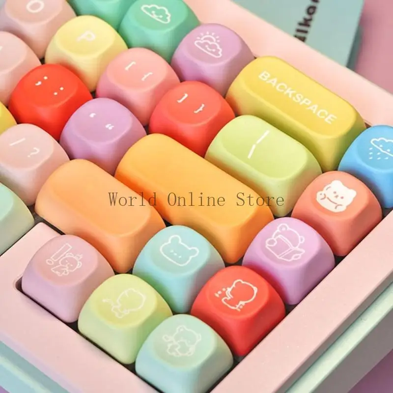 132 -koppig PBT kleurrijke keycap bundels kleurstoffen gesublimeerd voor gaming -toetsenborden typen 87HC