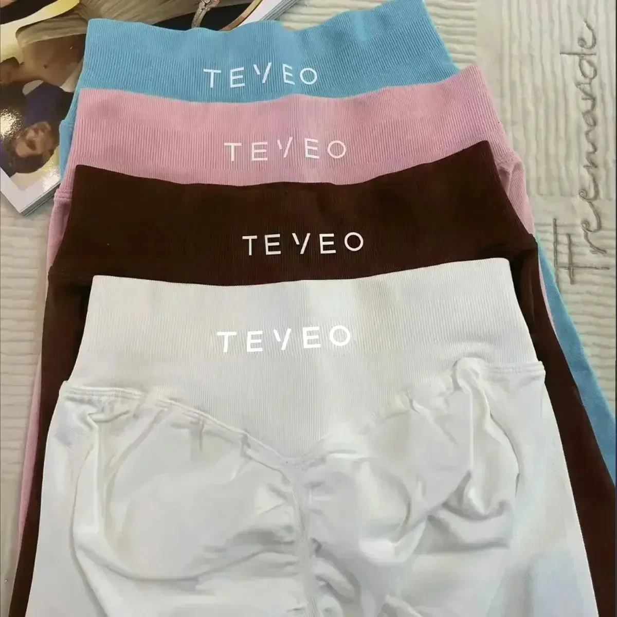 TEVEO طماق سلس اليوغا طماق للنساء منتصف الخصر مشد اللياقة البدنية الجوارب تكدرت الوركين ممارسة طماق مرونة اليوغا بانت