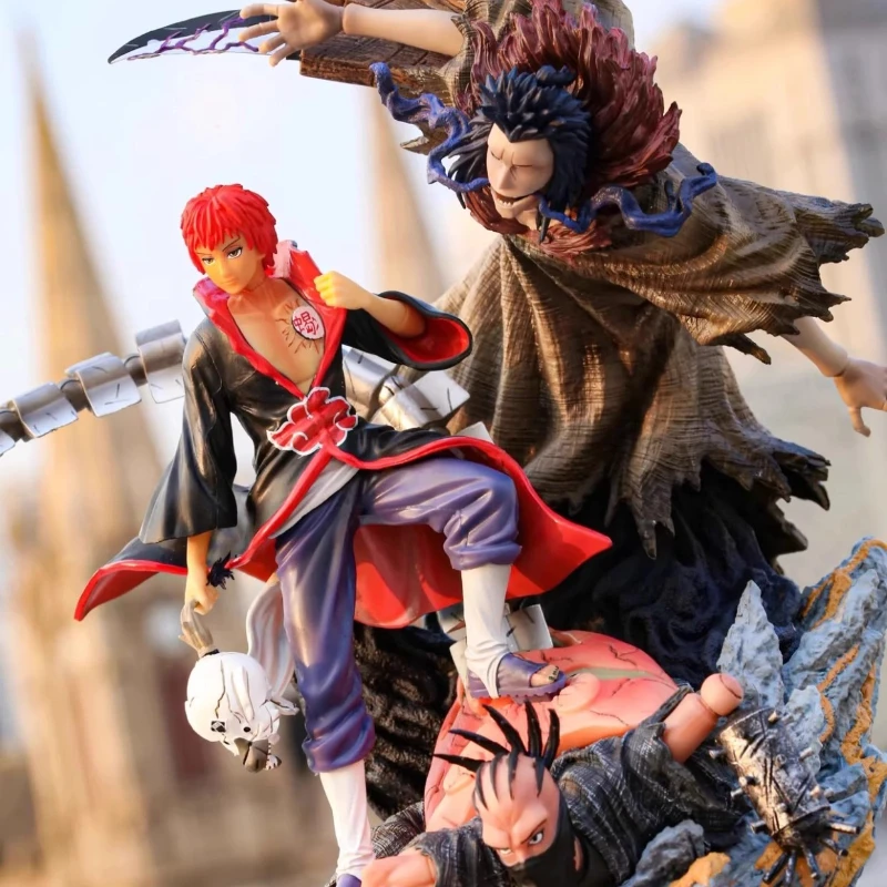 42-44cm 나루토 CS 아카츠키 카쿠즈와 사소리 GK 디오라마 스태츄 에픽 대형 애니메이션 장면 모델 박스 컬렉션 성인 팬을 위한 선물