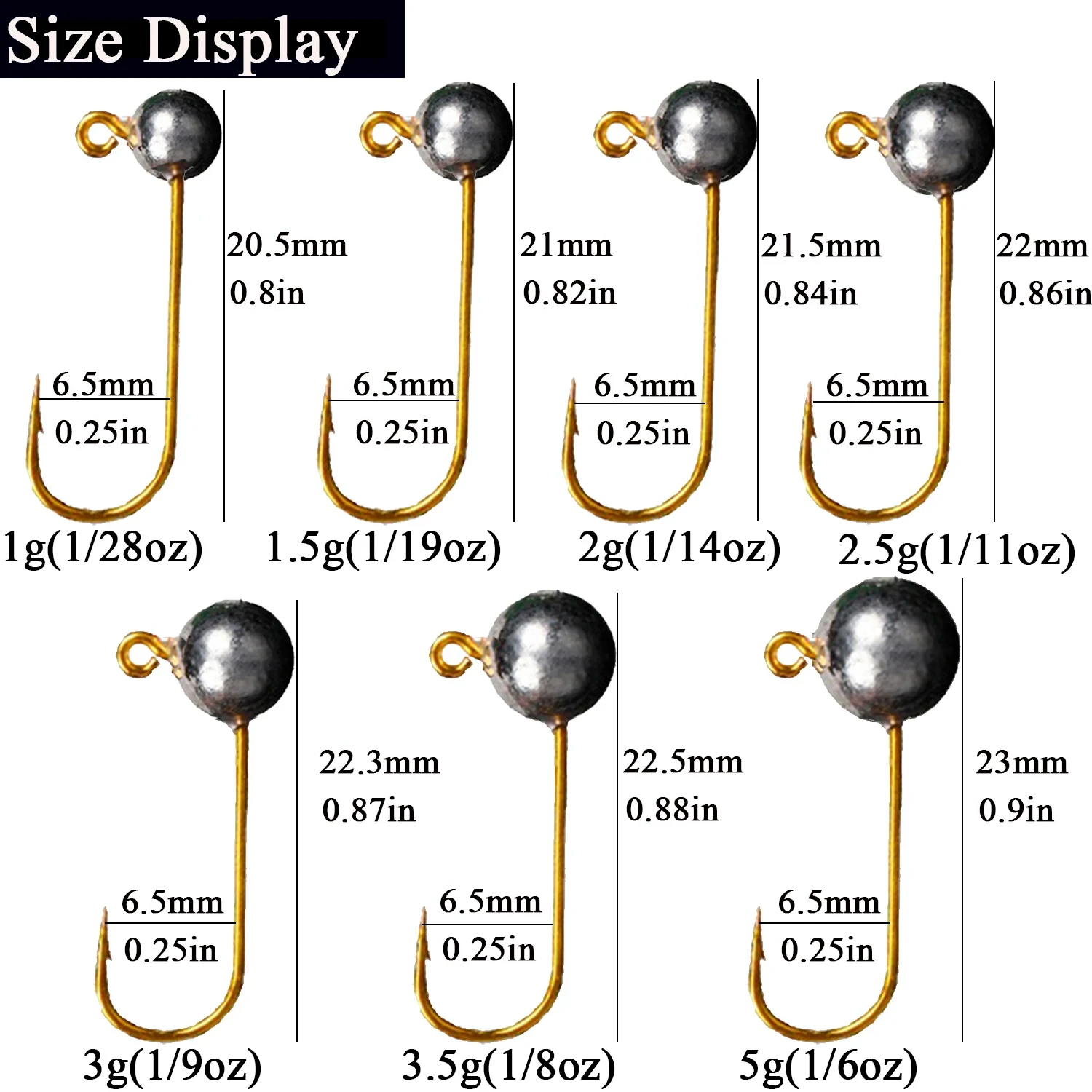 10pcs Micro Jig Head Fishing Hooks (1g–5g) – Ultra-Light Ice Fishing Tackle with Sharp Hooks for Soft Lures