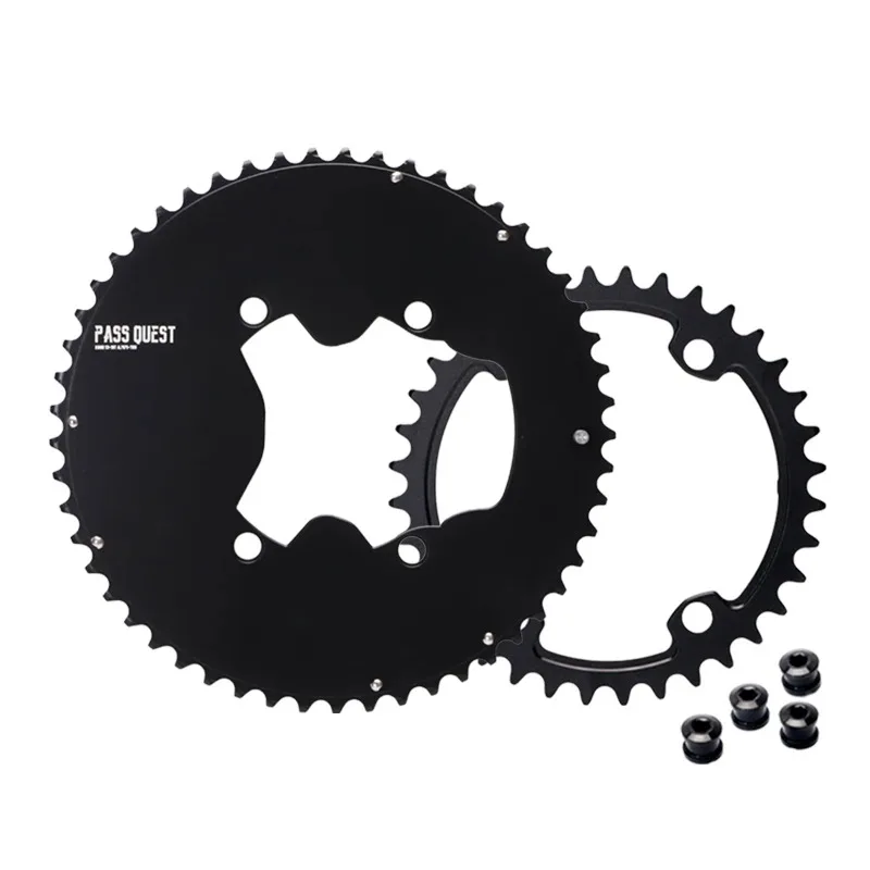 PASS QUEST 110BCD 2x Chainring Fully Enclosed AERO Sprocket 48-35T