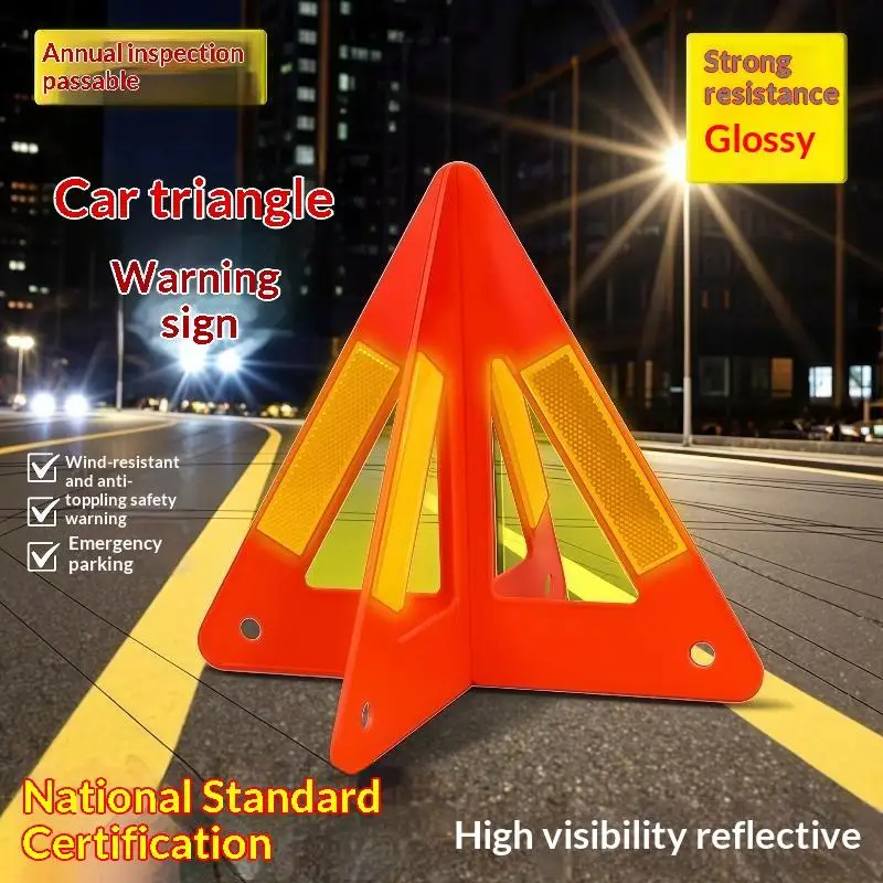 Car Emergency Breakdown Warning Triangle Reflective Safety Hazard Car Tripod Foldable Stop Sign Reflector Cars Stop Sign Stand