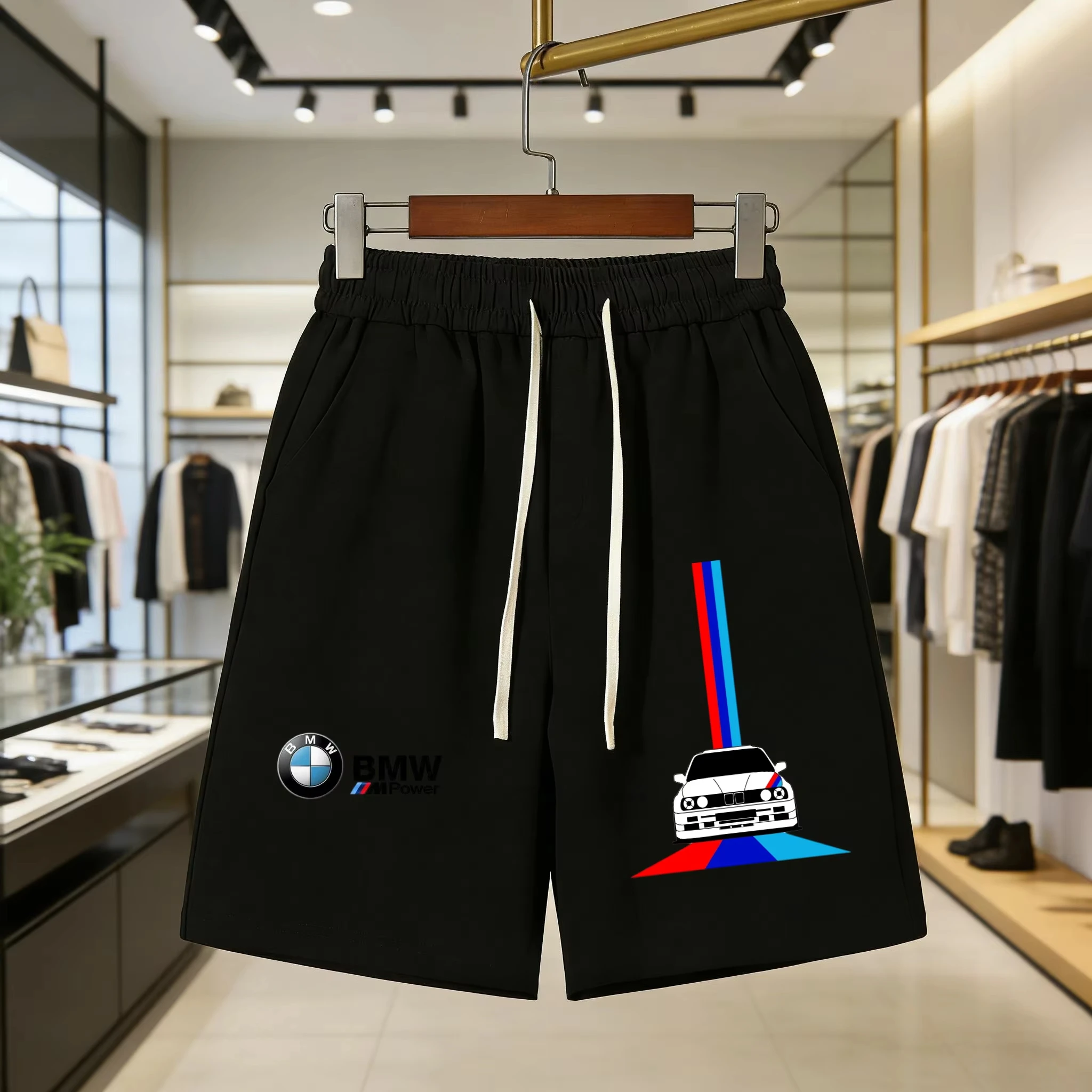 

Мужские шорты с принтом логотипа BMW 2026, летние повседневные спортивные брюки для фитнеса, легкие, мягкие, с эластичной резинкой на талии