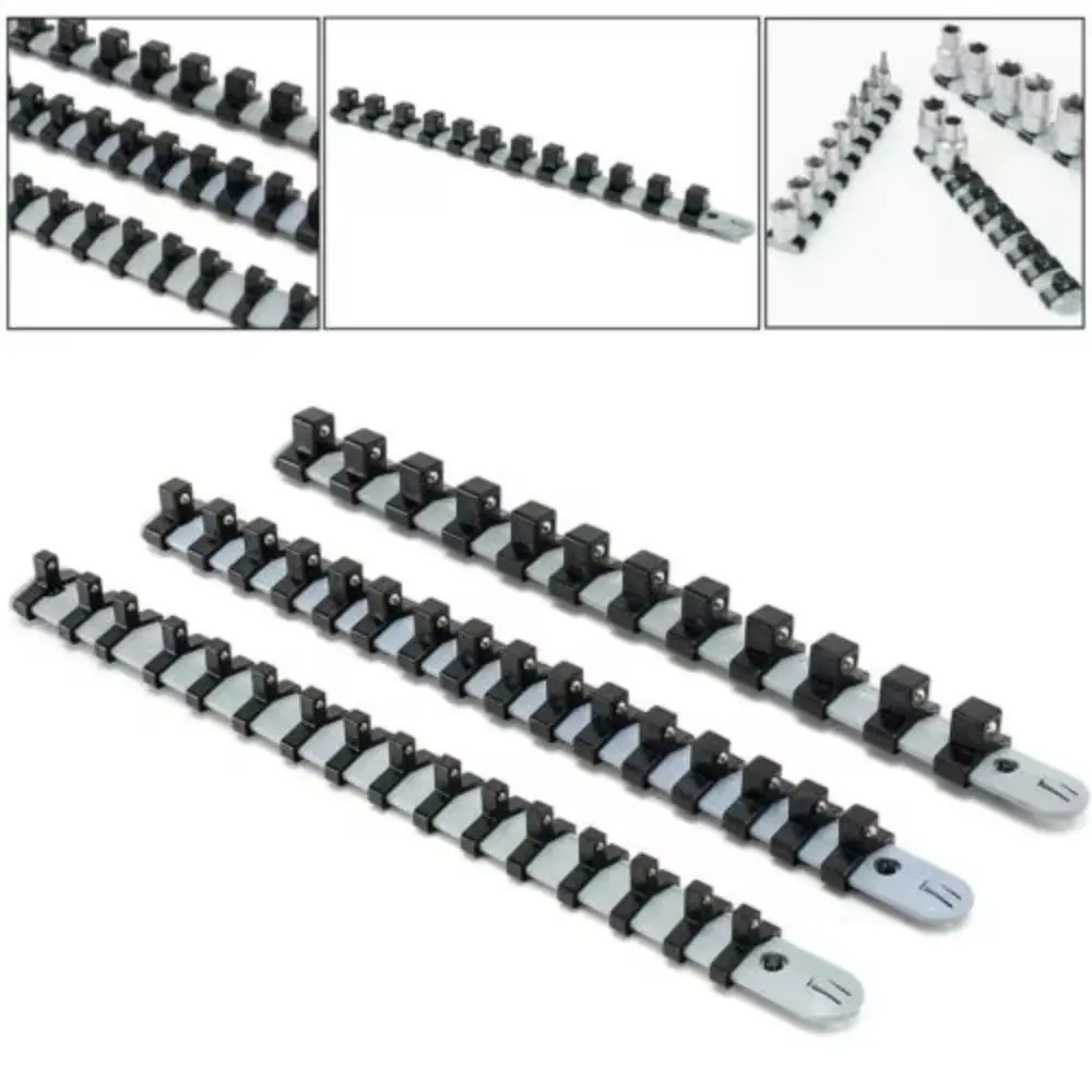 

350mm Length Socket Storage Rack 3/8in Size 1/4in Size Socket Rail Plastic Material 1/2in Size Socket Organizer Tray