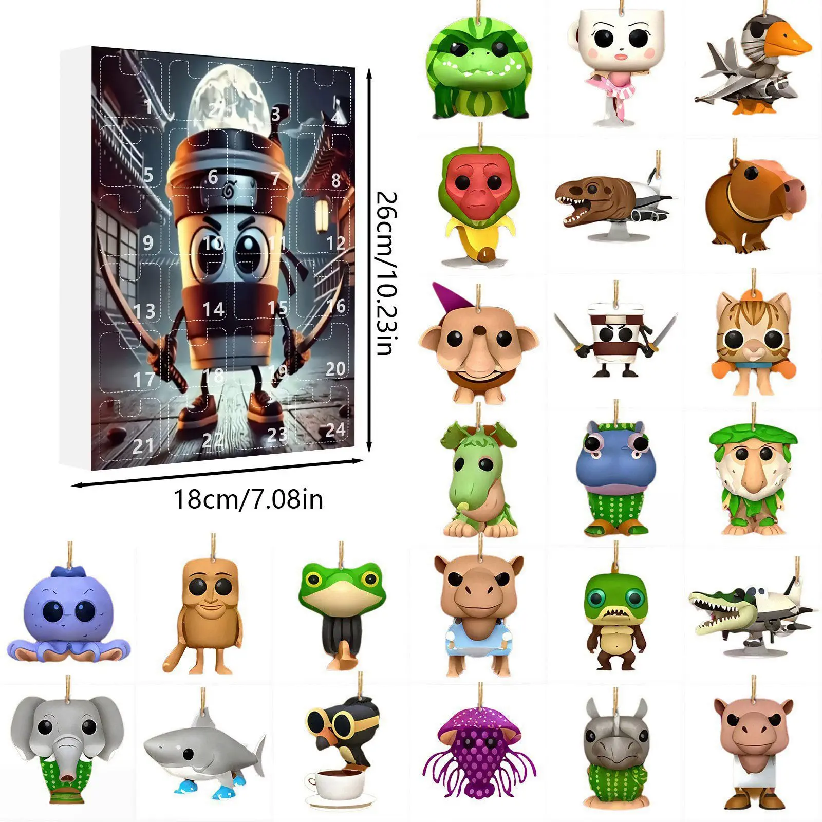 Tung Sahur Advent ปฏิทิน Tralalero Tralala รูปกล่องตาบอดของเล่น 24 วัน Tung Sahur รูปนับถอยหลังปฏิทินตกแต่งของขวัญ