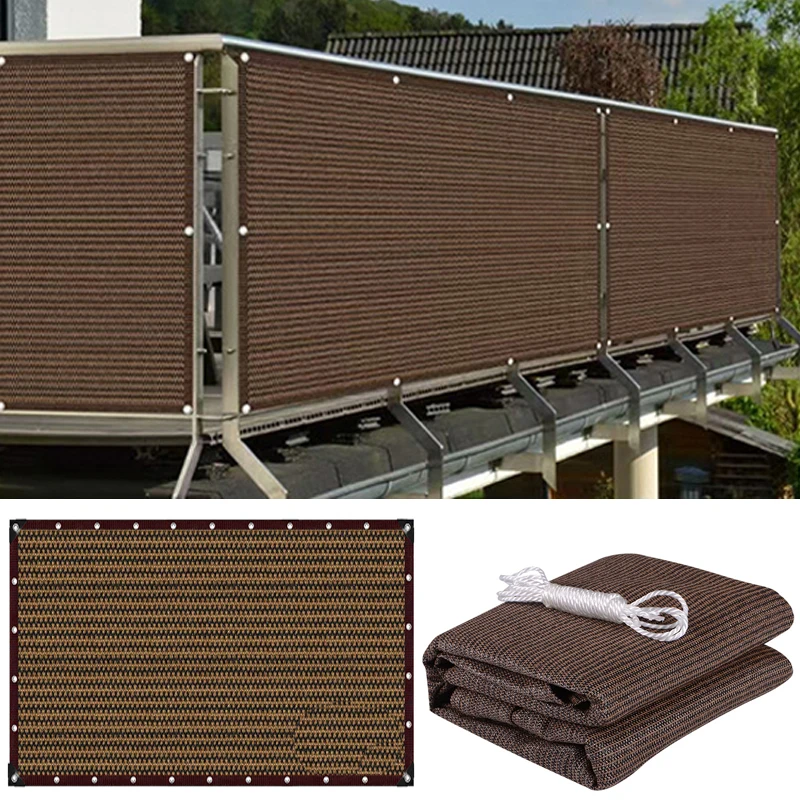 Thicken 220GSM Balcony Screen Privacy Coffee Fence Privacy Mesh Garden Wall Privacy Protection Net Terrace Fencing Screen