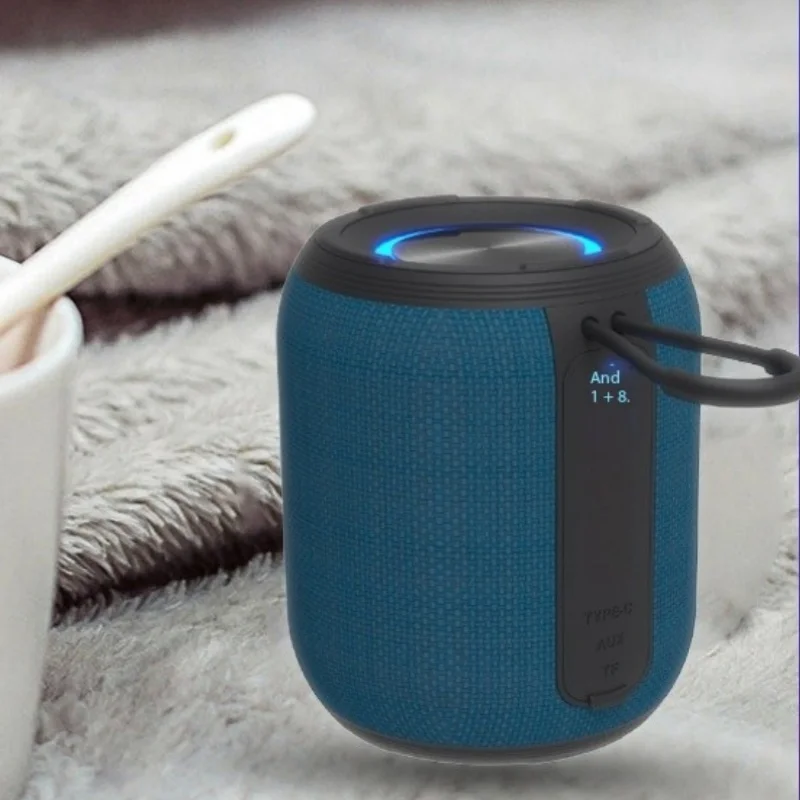 Subwoofer de mesa sem fio para casa, slot para cartão de tecido, portátil, à prova d'água, caixa de som, bluetooth, alto-falante, barra de som
