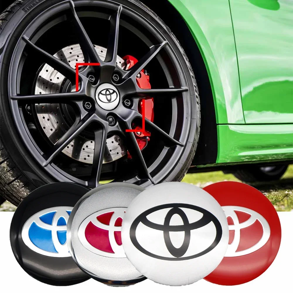 56mm Wheel Center Hub Cap Logo Decal Rim Cap Logo Decal For Toyota Corolla Yaris Rav4 Camry Avensis Auris C-hr 86 Prius Corolla