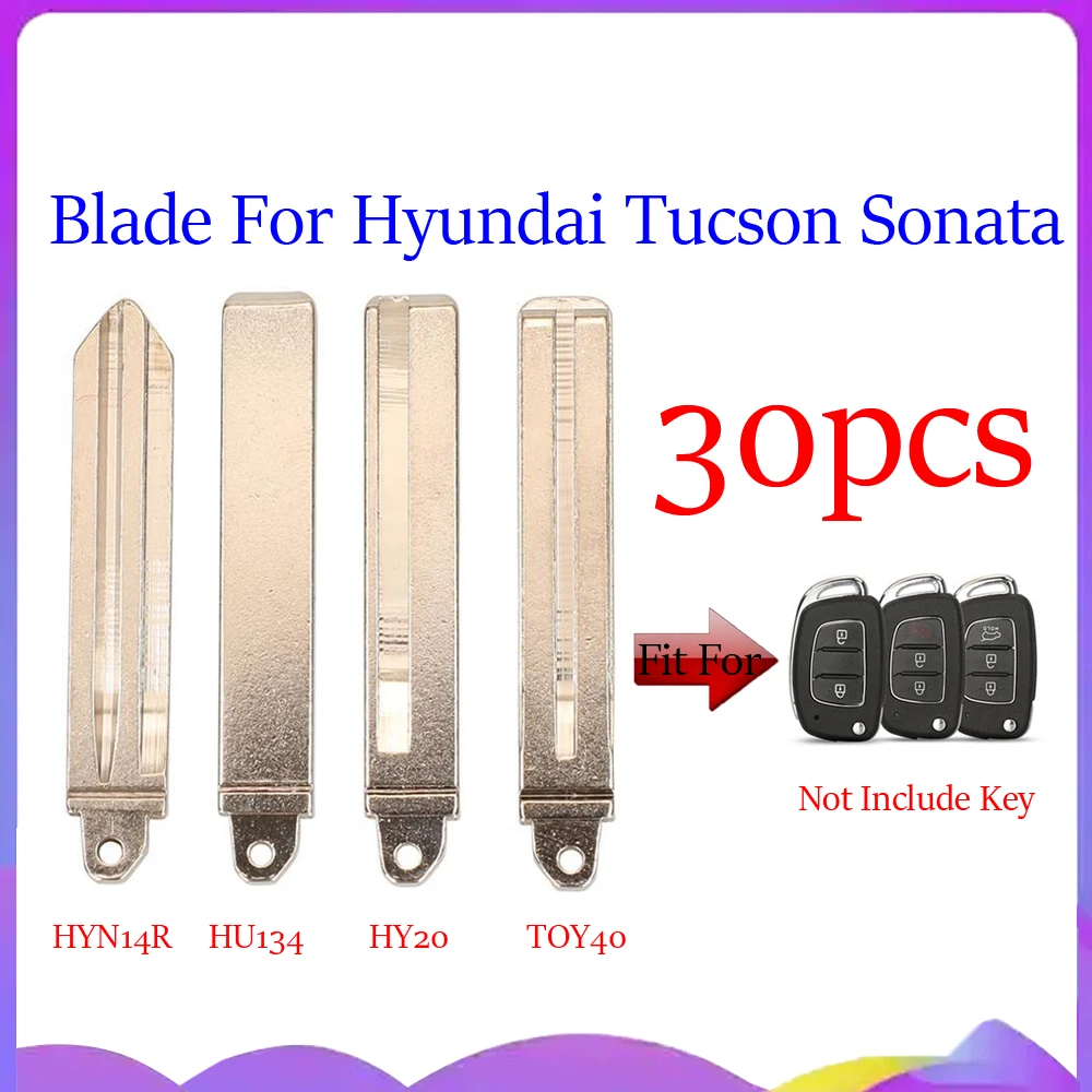 jingyuqin New 30PCS/Lot Remote Key Blade For Hyundai Tucson Sonata Elantra Mistra Solaris Accent Creta Verna Horizontal Blank