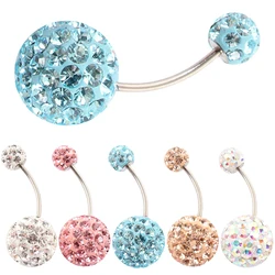 Belly button ring balls body Piercing jewelry Navel bar belly ring 20G 316 surgical steel 0.8mm earring two uses Nickel-free