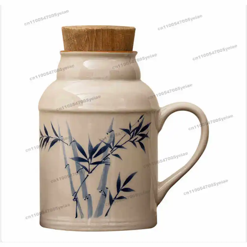 Retro Kaleidoscope Small Warmer Home Brewing with Lid Teacup Office Large Capacity Creative Ceramic Stewing