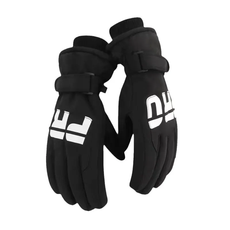 女性用防水スキーグローブ、男性用防寒防風、サイクリング用厚手ベルベット、アウトドア雪遊び用手袋