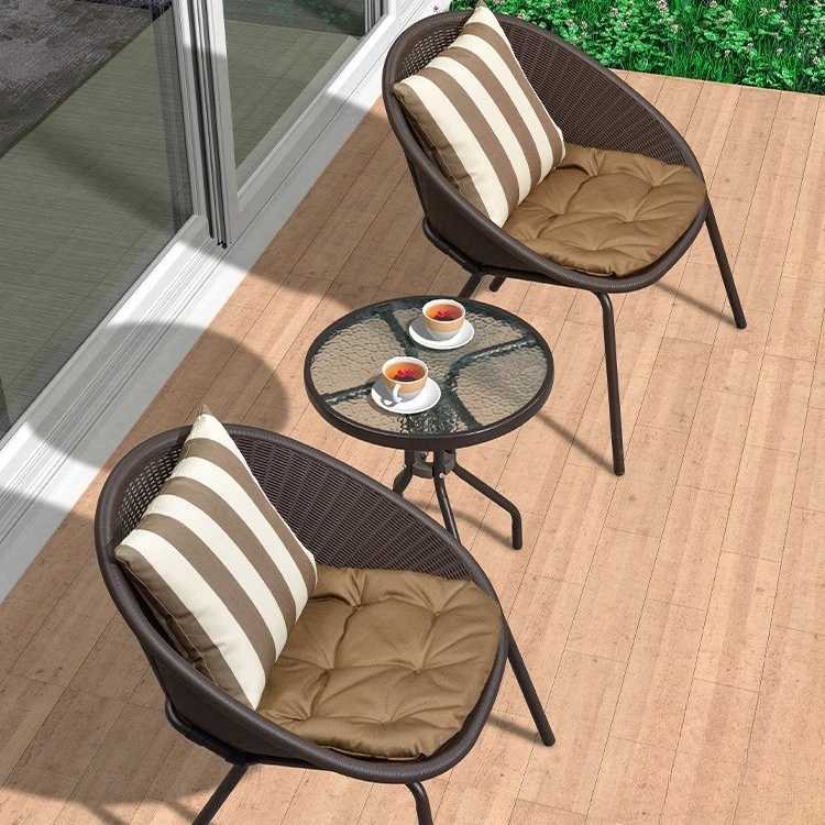 Small balcony, three-piece set of tables and chairs, small apartment, mini tea table one, table two,