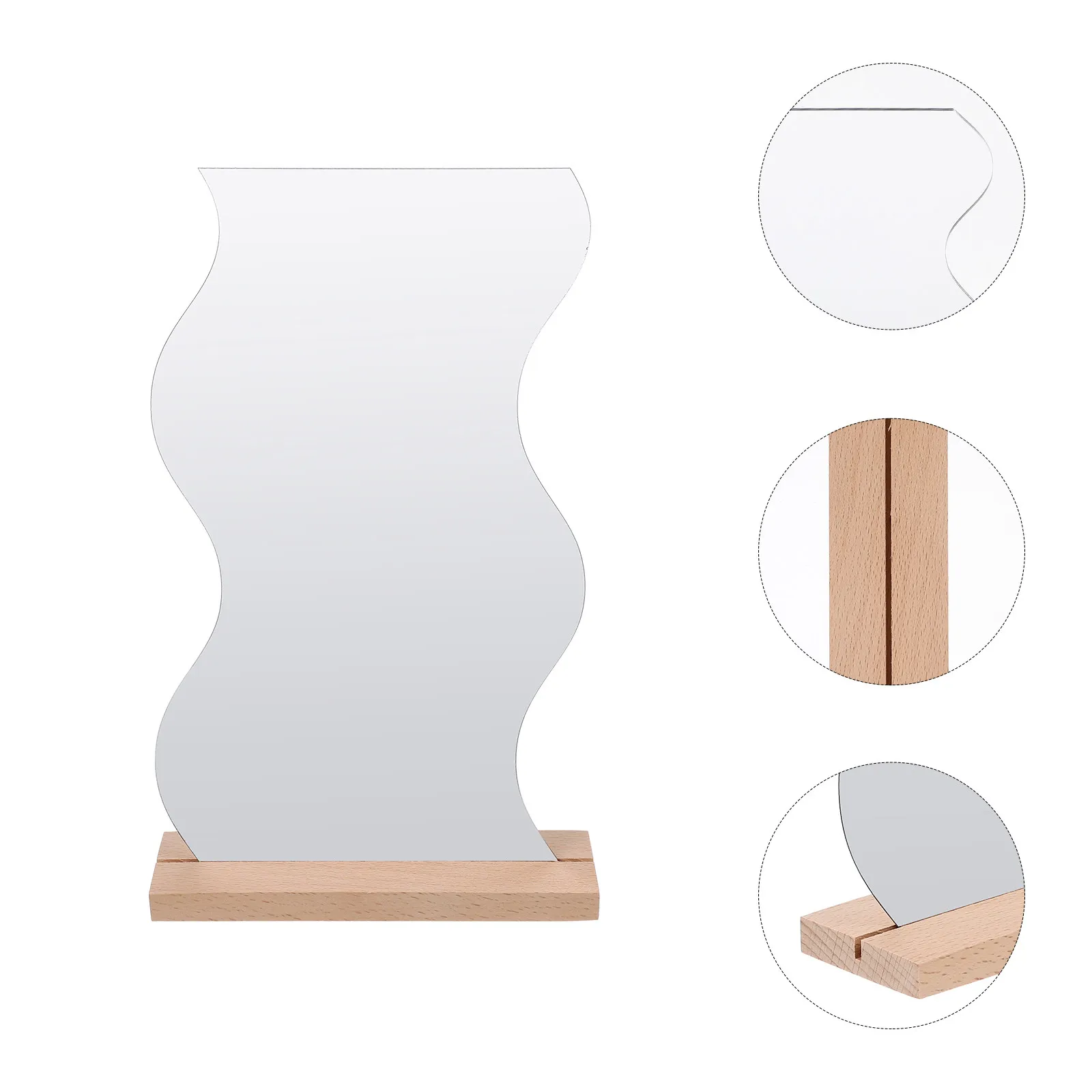 

Desktop Makeup Mirror Acrylic Irregular Tabletop Vanity Mirror for Dorm Room Office Aesthetic Home Decor Use