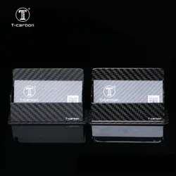 T-carbon Portable Carbon Fiber Business Card Hold Display Stand Desk Deskstop Car Business Card Holder Shelf Box