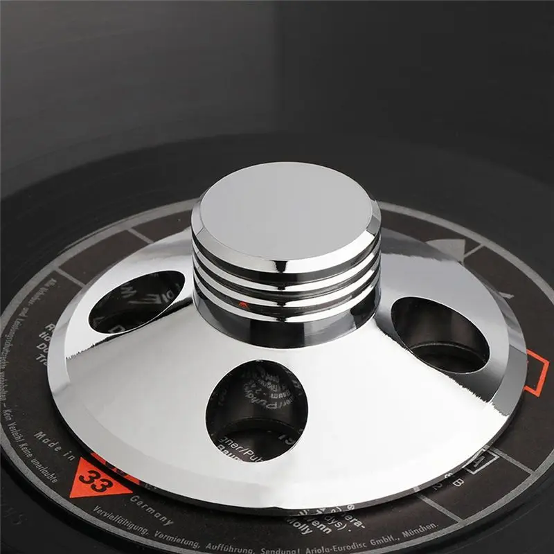 AED7-Audio LP Vinyl Record Turntable Metal Record Stabilizer Reduces Background Noise Record Player Weight Clamp Record Pad