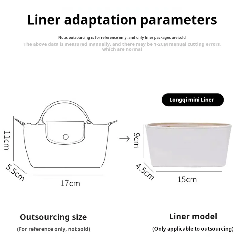 HAVREDELUXE Bag Organizer For Longchamp Mini Bag Waterproof Inner Liner Bag Dupont Paper Divider Bag Middle Bag