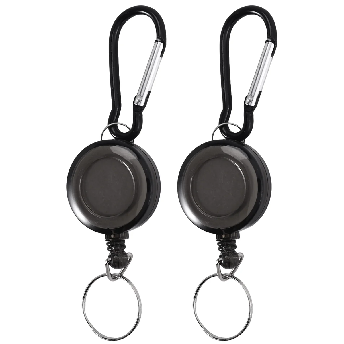 A03V 2 шт. БЕЙДЖНАЯ КАТУШКА - ВЫСТРОЙМЫЙ РЕЦЕЛЬ YOYO SKI PASS ID CARD ТРИМАЧ БРЕЛОК Цвет: Черный Количество: 2 шт.