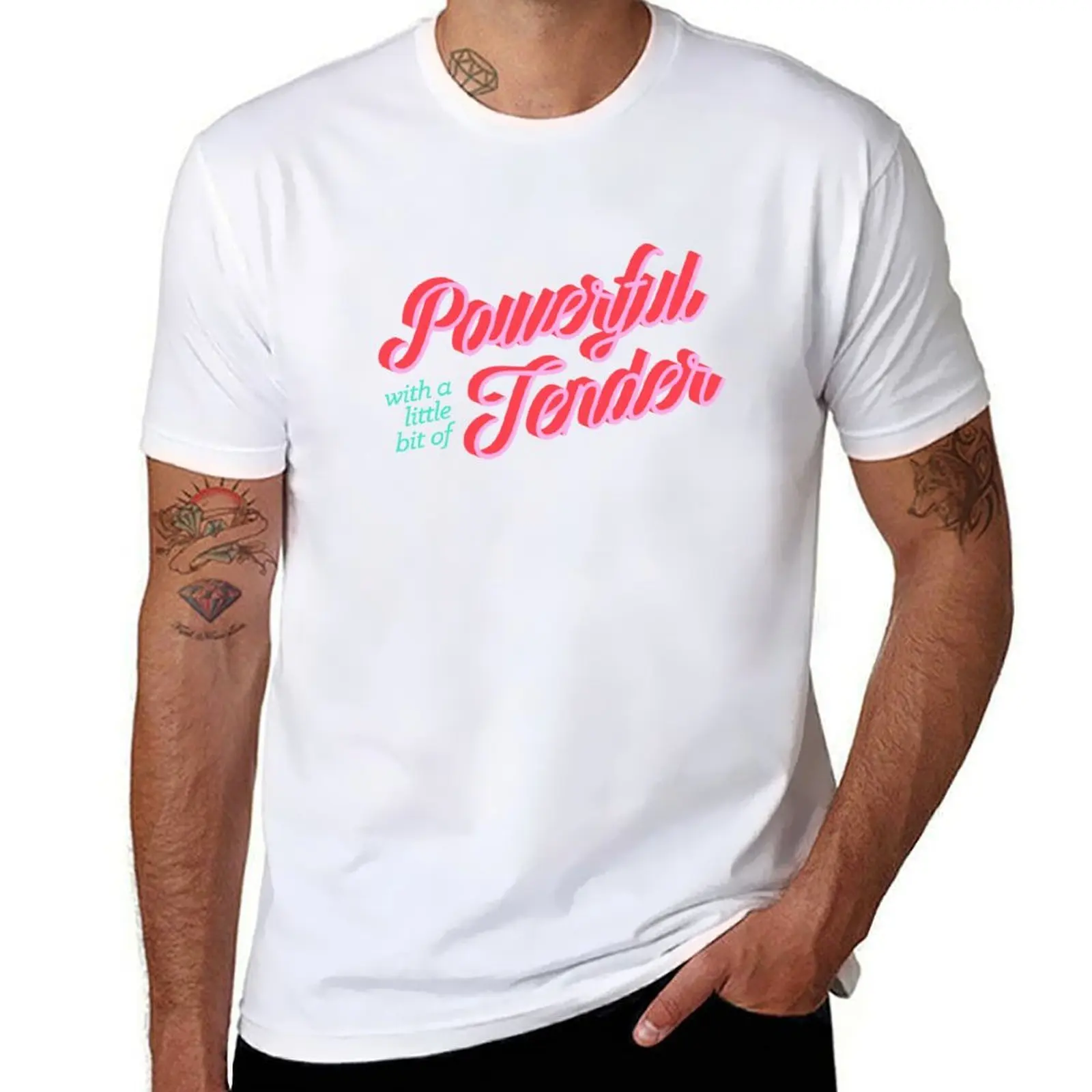 

Powerful/Tender T-Shirt t shirts for man pack cotton man t shirt cotton high quality T-Shirt