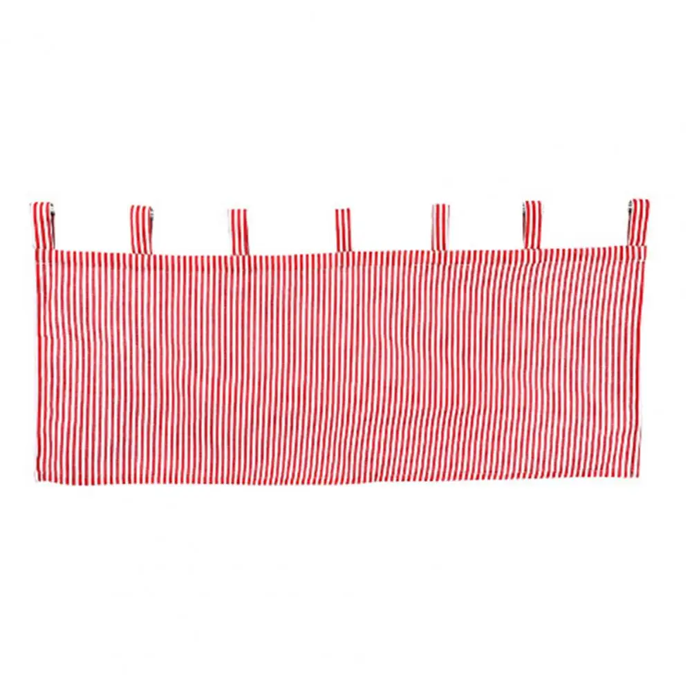 Small Window Curtain Christmas Style Striped Print Valance Curtain for Kitchen Bathroom Decor Contrast Color Sunshade for Cafe