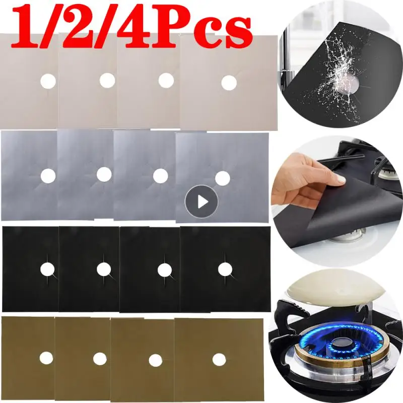 1/2/4pcs/set Gas Stove Protectors Cooker Cover Liner Clean Mat Pad Gas Stove Stovetop Protector For Kitchen Cookware Accessories