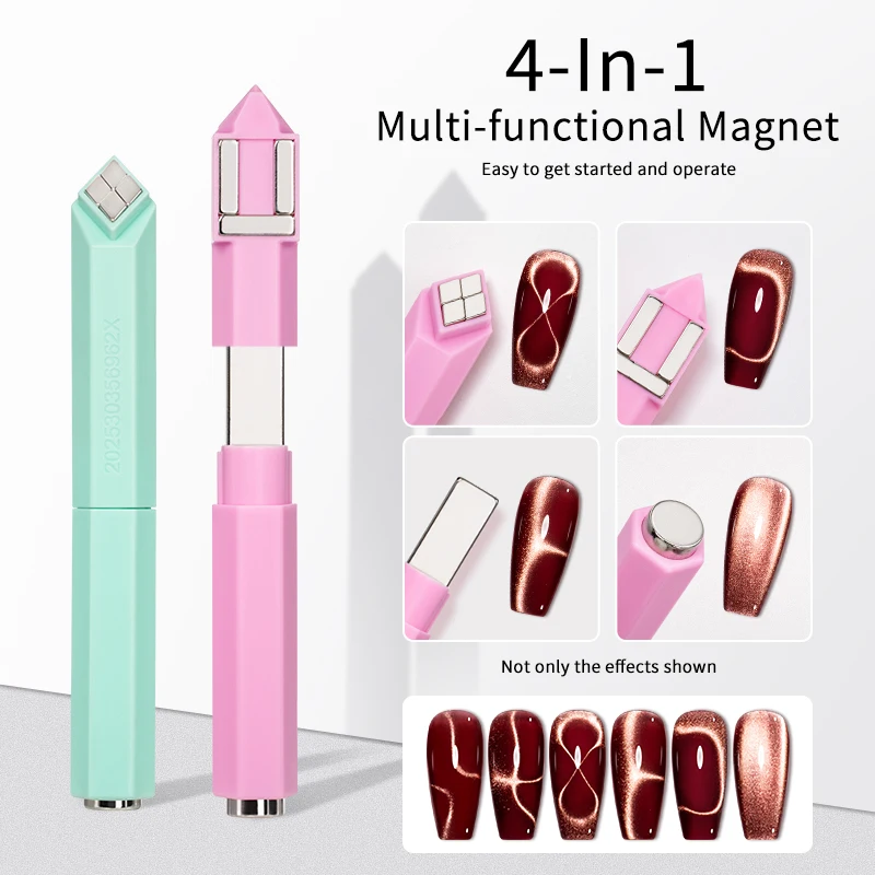 4-IN-1 Multi-Functional Magnet Cat's eye Effect - Professional Nail Art Tools and Accessories For DIY Magnetic Polish Effects