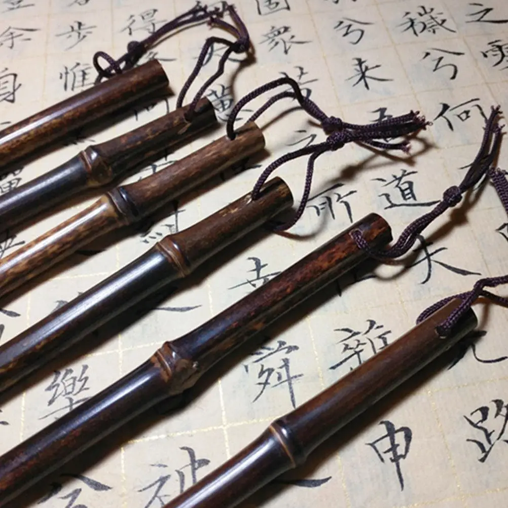 

Каллиграфическая кисть из волчьего волоса, традиционная китайская кисть для письма, бамбуковая ручка, гибкий наконечник, впитывает воду, для каллиграфии