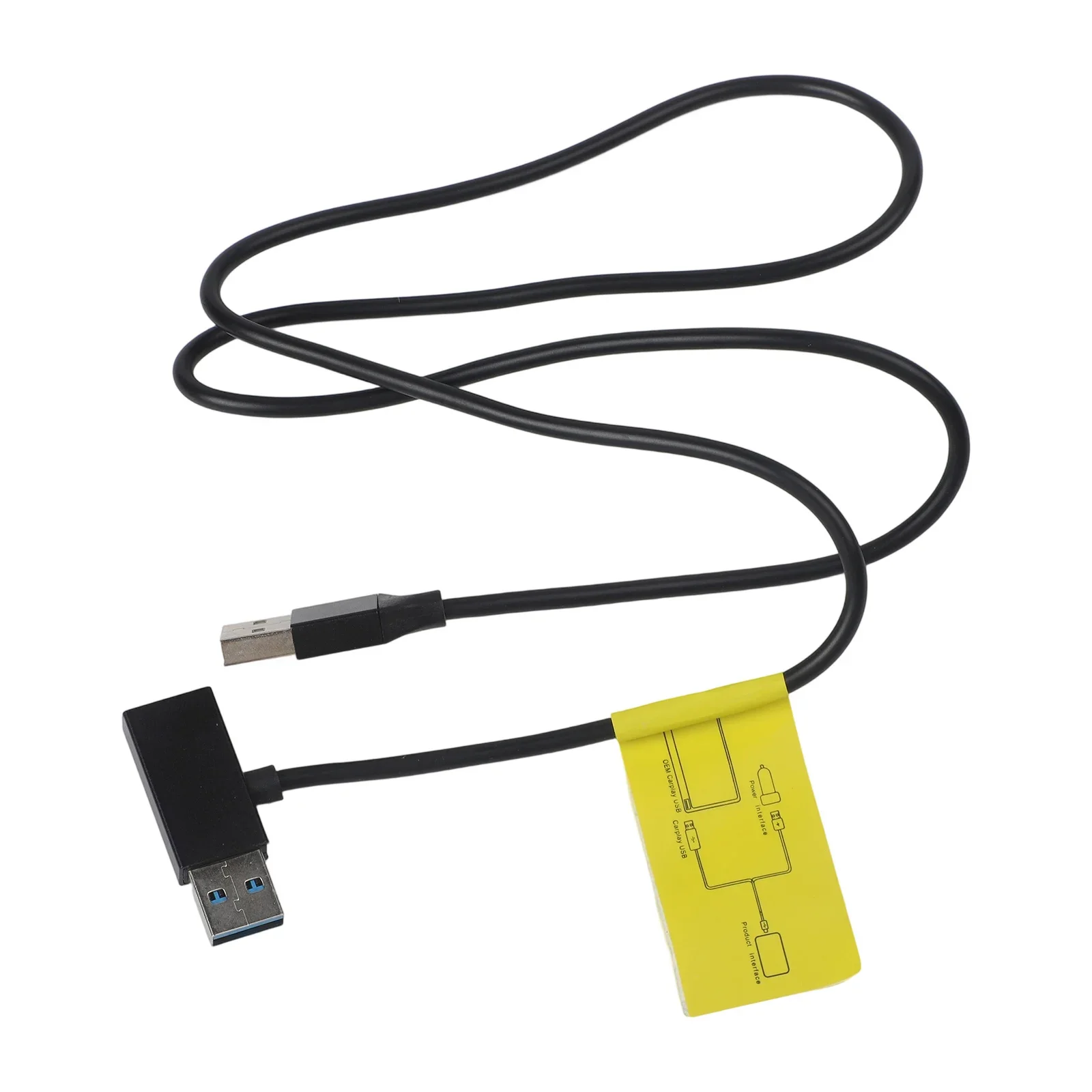 For Car Use Black USB Power Adapter Installation Friendly Usb Splitter Car Power Supply Data Adapter ABS Material