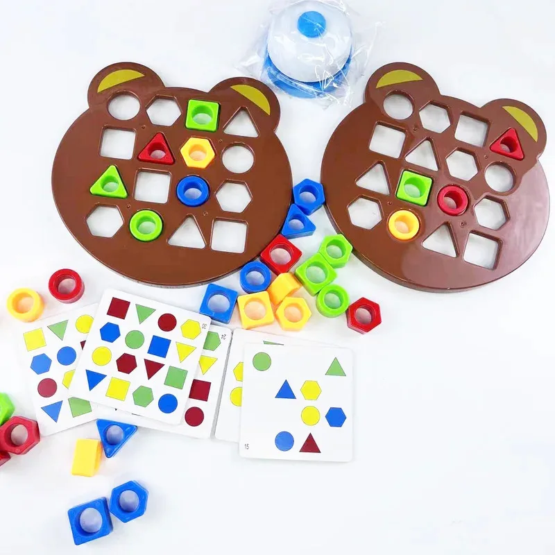 DIY Geometrische Form Farbe Passenden 3D Puzzle Baby Montessori Lernen Bildungs Interaktive Schlacht Spiel Spielzeug Für Kinder Geschenk