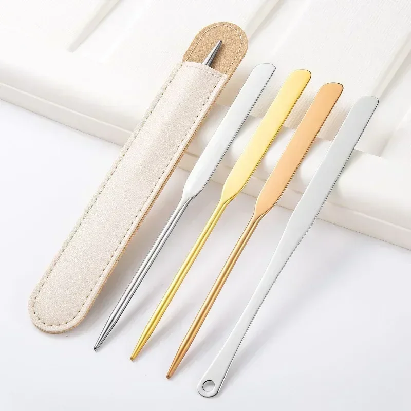 Spatule de Toner de maquillage à double tête en acier inoxydable, bâton de mélange de crème de fond de teint, outil de mélange, accessoires de maquillage cosmétique 1 pièces