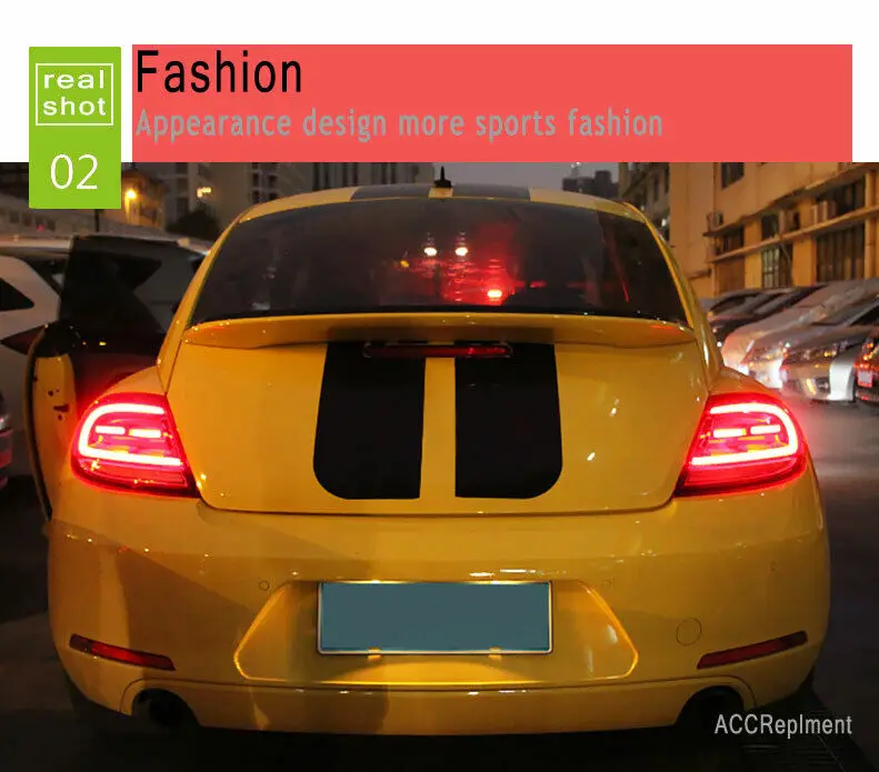 Luz trasera LED para coche, lámpara de parada trasera para VW Beetle 2013-2019, animación de señal dinámica, accesorios para automóviles de marcha