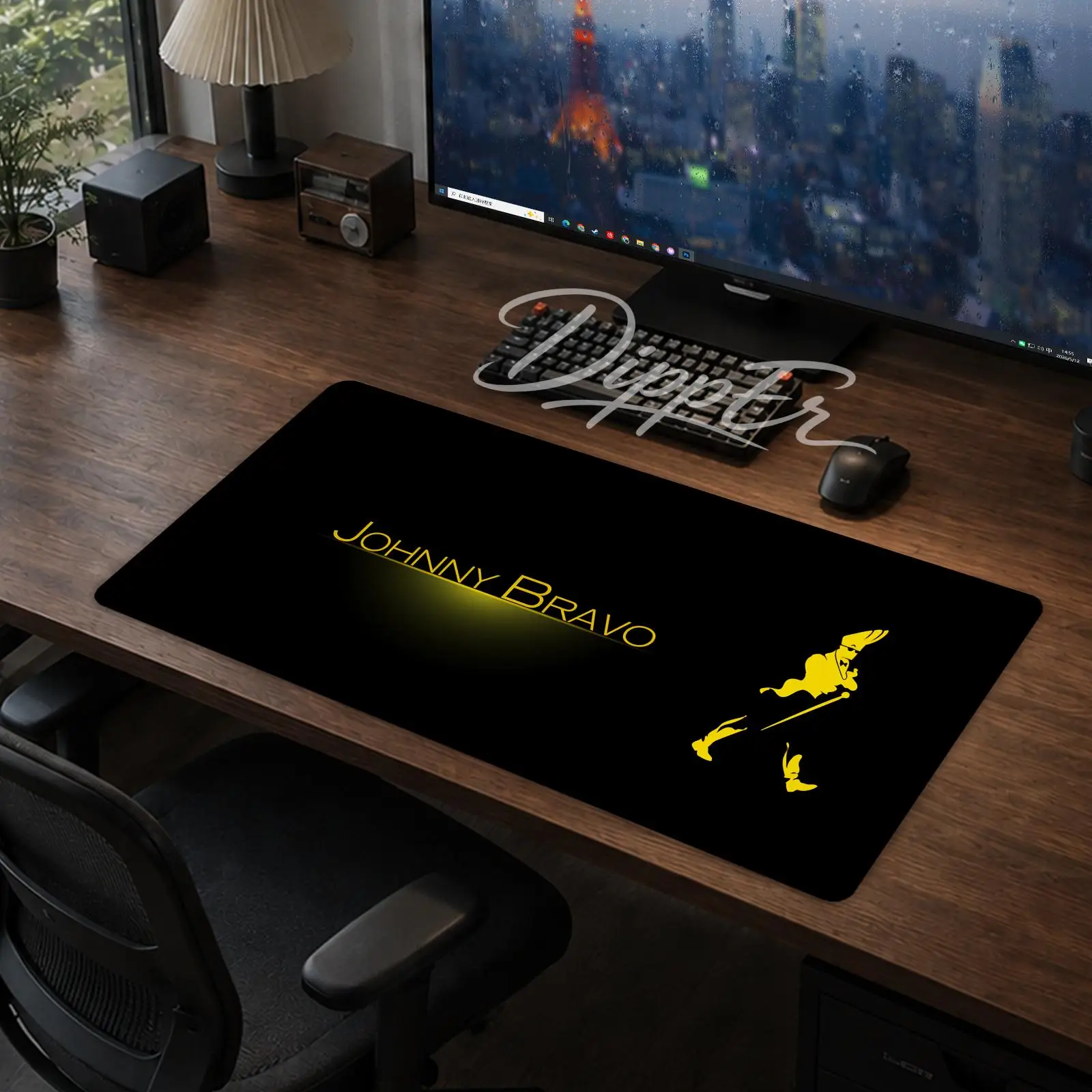 A-Johnny Bravo Mouse Pad Office Large Desk Mat Gaming Mousepad Rubber Bottom Non-Slip Cushion 900X400