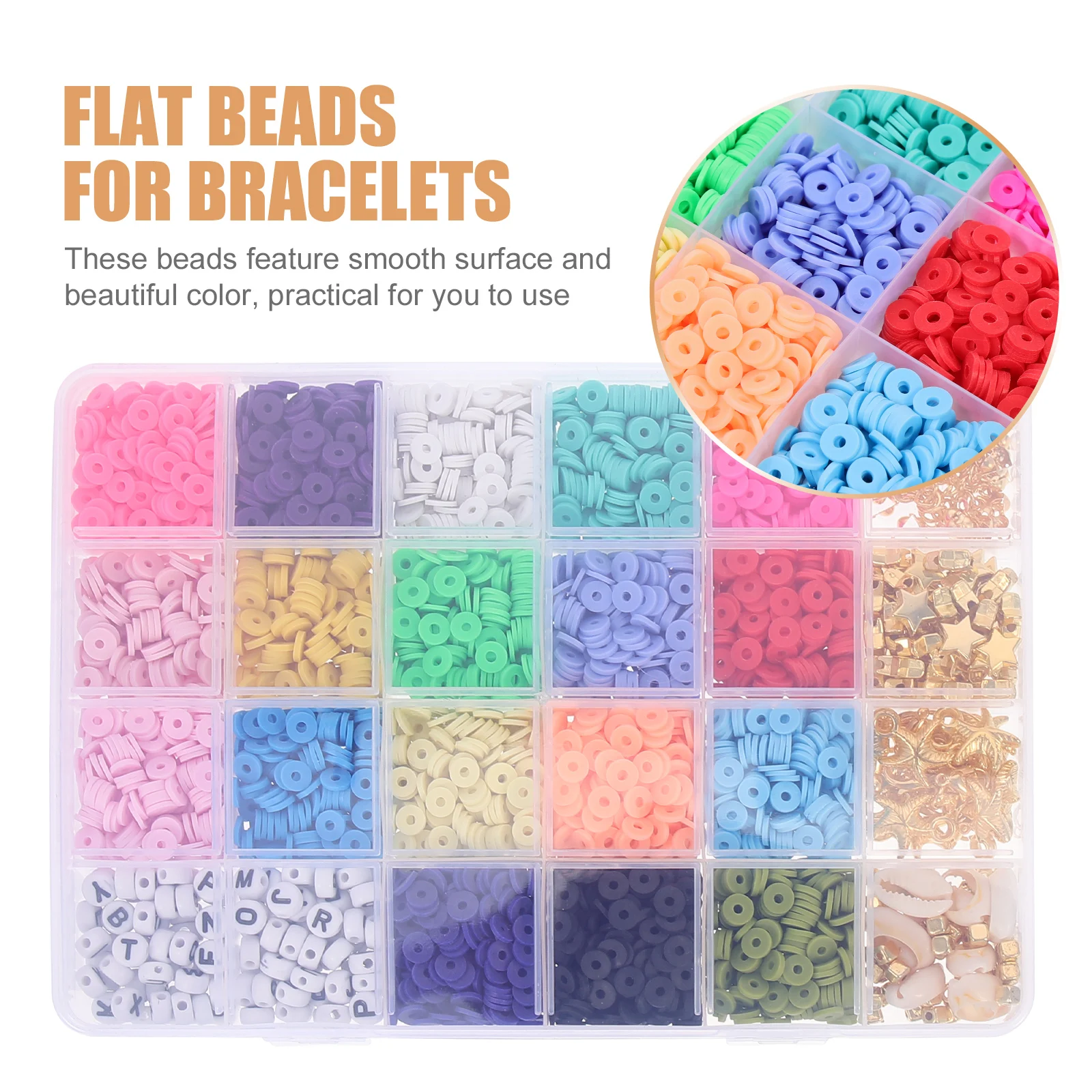 1 set Shell Polymer Clay Beads Smooth Ideal for Handmade Jewelry Bracelet Crafting Loose Beads Jewelry Accessories
