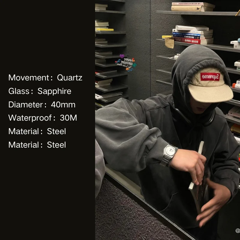 Jam Tangan Kuarsa Asli Jam Tangan Baja Cermin Safir Pergerakan Kuarsa Seri Mata Tuhan Desain Pribadi Diameter 40Mm 3ATM