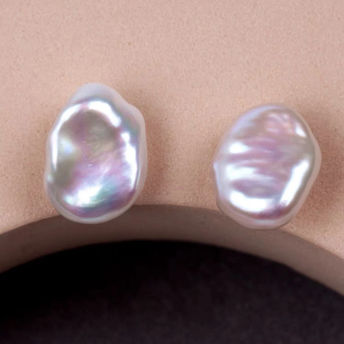 Aurora White Natural Freshwater Baroque Irregular Petals Small Stone Keshi Pearl Earrings S925 Sterling Silver Elegant Gift