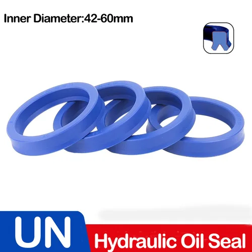 ID 42/45/48/50/55-60MM, sello hidráulico de eje Radial UN, varilla de pistón de poliuretano, junta tórica de sello de aceite de copa en U de labio único de PU