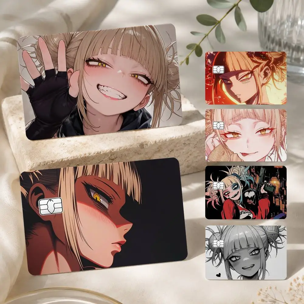 H-Himiko Toga My Hero Academia 1Set 4Pcs Waterproof Card Skin Stickers for Credit Bus IC Cards