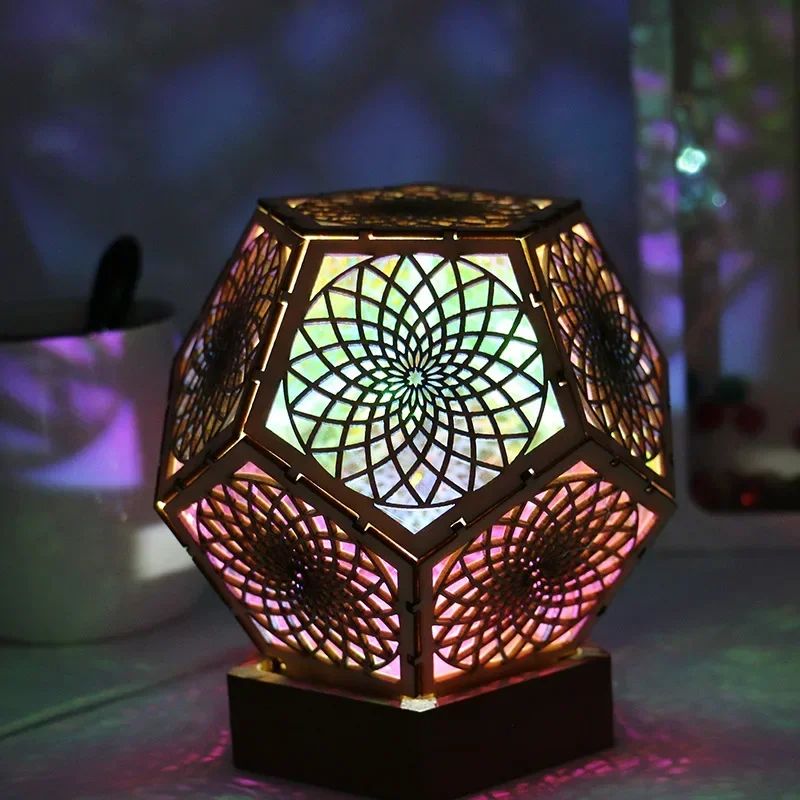 

Bohemian Style Floor LED Lamp 3D Projection Floor Light with Hollow USB Powered Night Lamp Star Light night light Bedroom Decor