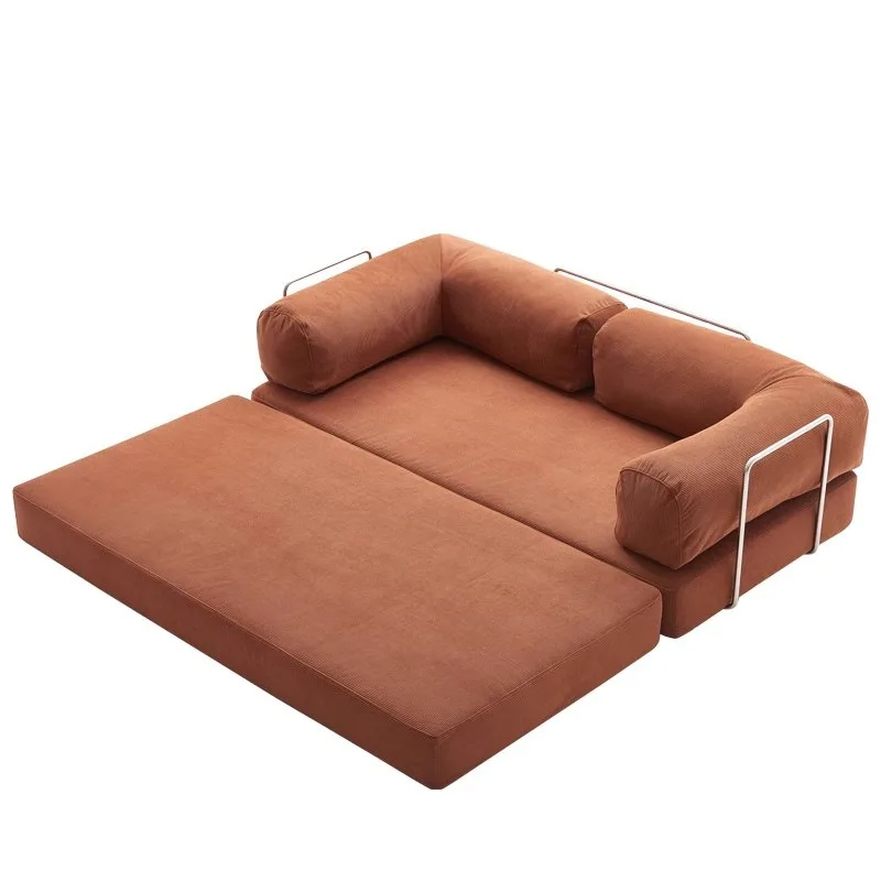 

Retro corduroy fabric, quiet wind removable and washable living room small apartment compression sofa
